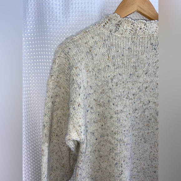 Women’s Vintage Maison Kanamos Fashion long knit oatmeal sweater sz medium - Picture 12 of 15